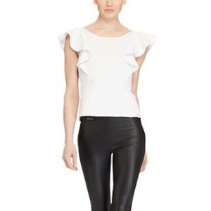 Ralph Lauren White Ruffled Blouse